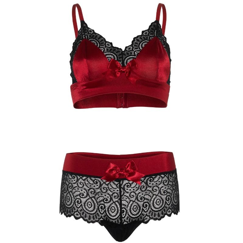 LEG AVENUE - SET DOS PIEZAS ROJO Y NEGRO L/XL - Sensualia