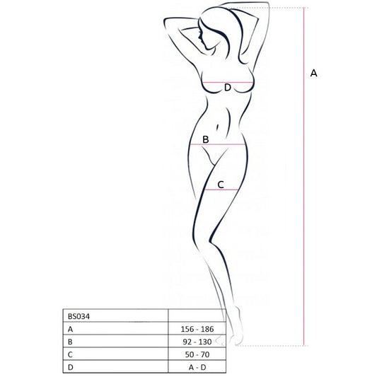 PASSION - FEMME BS034 BODYSTOCKING BLANC TAILLE UNIQUE - Sensualia