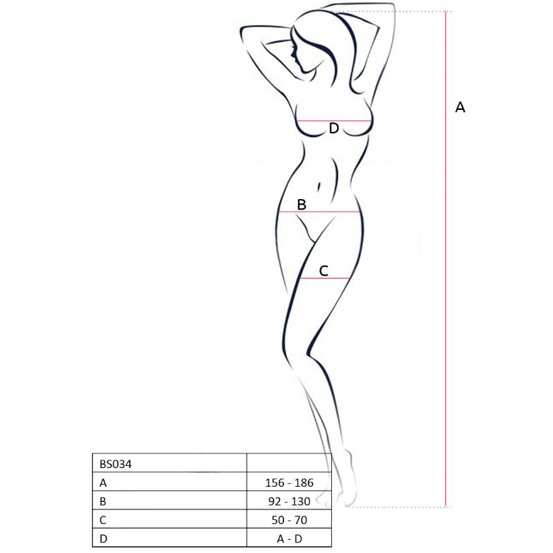 PASSION - FEMME BS034 BODYSTOCKING BLANC TAILLE UNIQUE - Sensualia