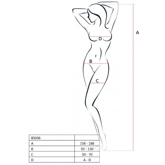 PASSION - FEMME BS036 BODYSTOCKING BLANC TAILLE UNIQUE - Sensualia