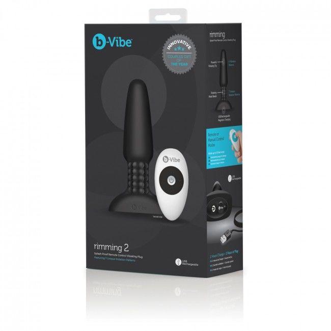 B-VIBE - RIMMING TÉLÉCOMMANDE PLUG ANAL 2 NOIR B-VIBE