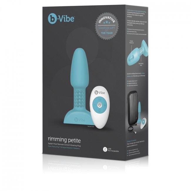 B-VIBE - RIMMING TÉLÉCOMMANDE PLUG ANAL PETITE TEAL B-VIBE