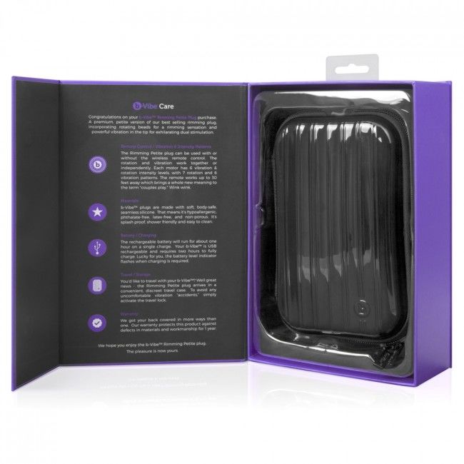 B-VIBE - RIMMING TÉLÉCOMMANDE PLUG ANAL PETITE LILAS B-VIBE