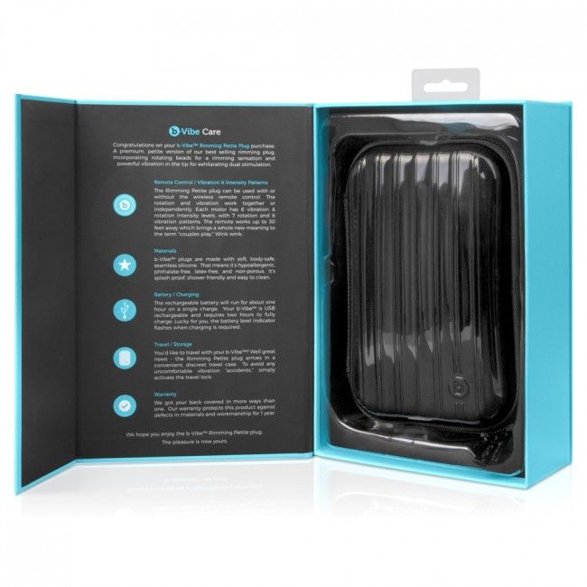B-VIBE - RIMMING TÉLÉCOMMANDE PLUG ANAL PETITE NOIR - Sensualia