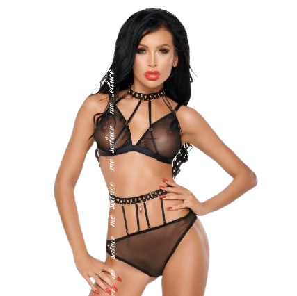 ME-SEDUCE - DOTTY ENSEMBLE DEUX PIÈCES NOIR S/M - Sensualia