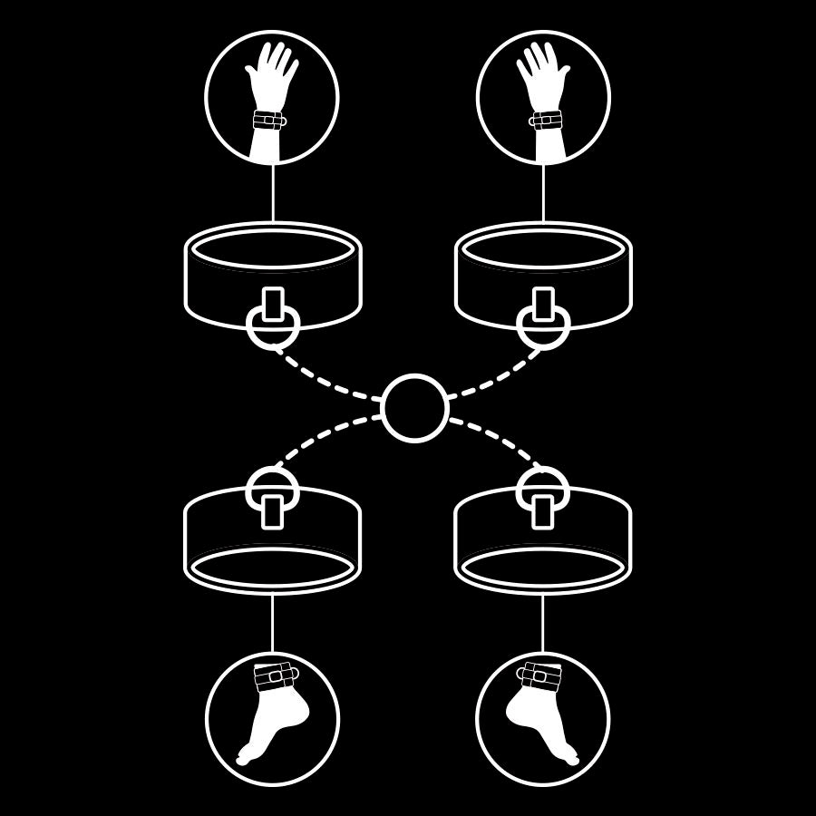 FETISH SUBMISSIVE - ENSEMBLE DE MENOTTES POUR MAINS ET CHEVILLES AVEC DOUBLURE EN NOPRÈNE - Sensualia