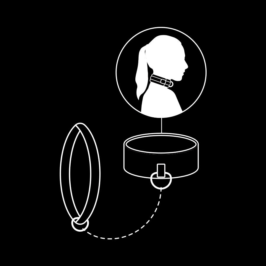 FETISH SUBMISSIVE - COLLIER CHAÎNE DOUBLURE EN NOPRÈNE - Sensualia