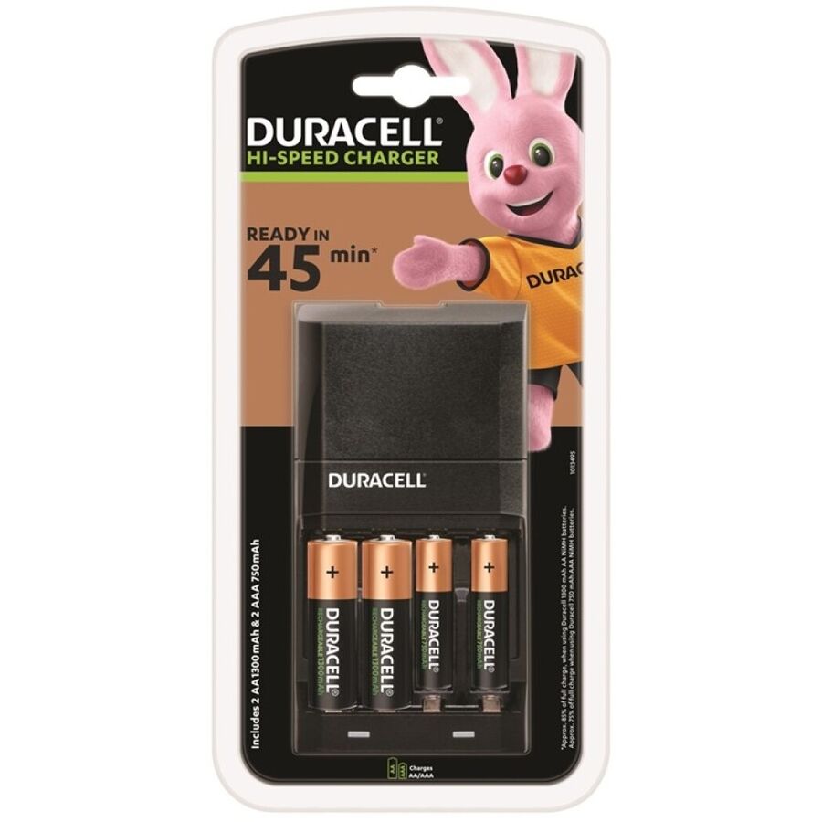 DURACELL - CHARGEUR 45MIN. + 2xAA 1700mAh + 2xAAA 750mAh - Sensualia