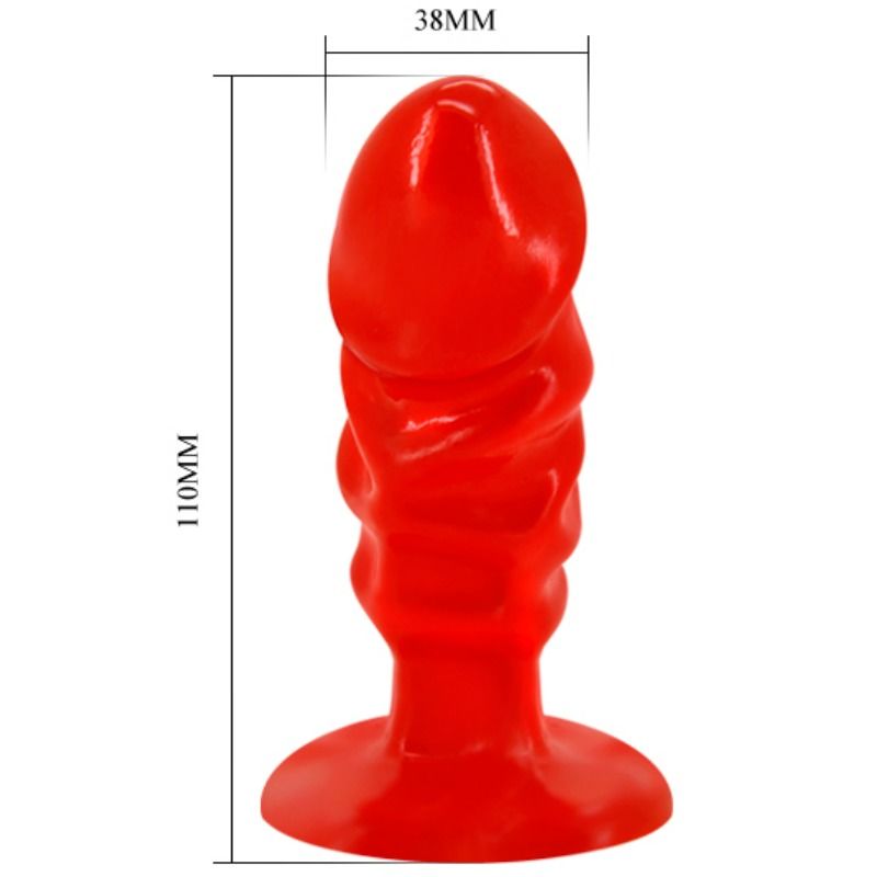 BAILE - PLUG ANAL UNISEXE AVEC VENTOUSE ROUGE - Sensualia