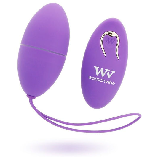 WOMANVIBE - ALSAN EGG TELECOMMANDE NOIR SILICONE VIOLET WOMANVIBE