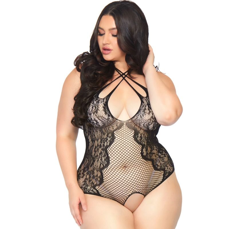 LEG AVENUE - TEDDY SANS CROTHLESS 1X-2X - Sensualia