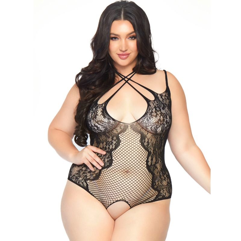 LEG AVENUE - TEDDY SANS CROTHLESS 1X-2X - Sensualia