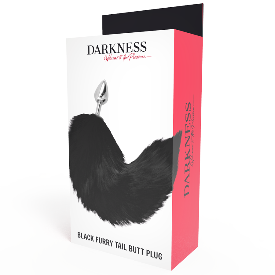 DARKNESS - PLUG ANAL ARGENT 8 CM AVEC QUEUE NOIRE - Sensualia