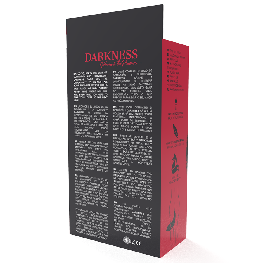 DARKNESS - PLUG ANAL ARGENT 8 CM AVEC QUEUE NOIRE - Sensualia
