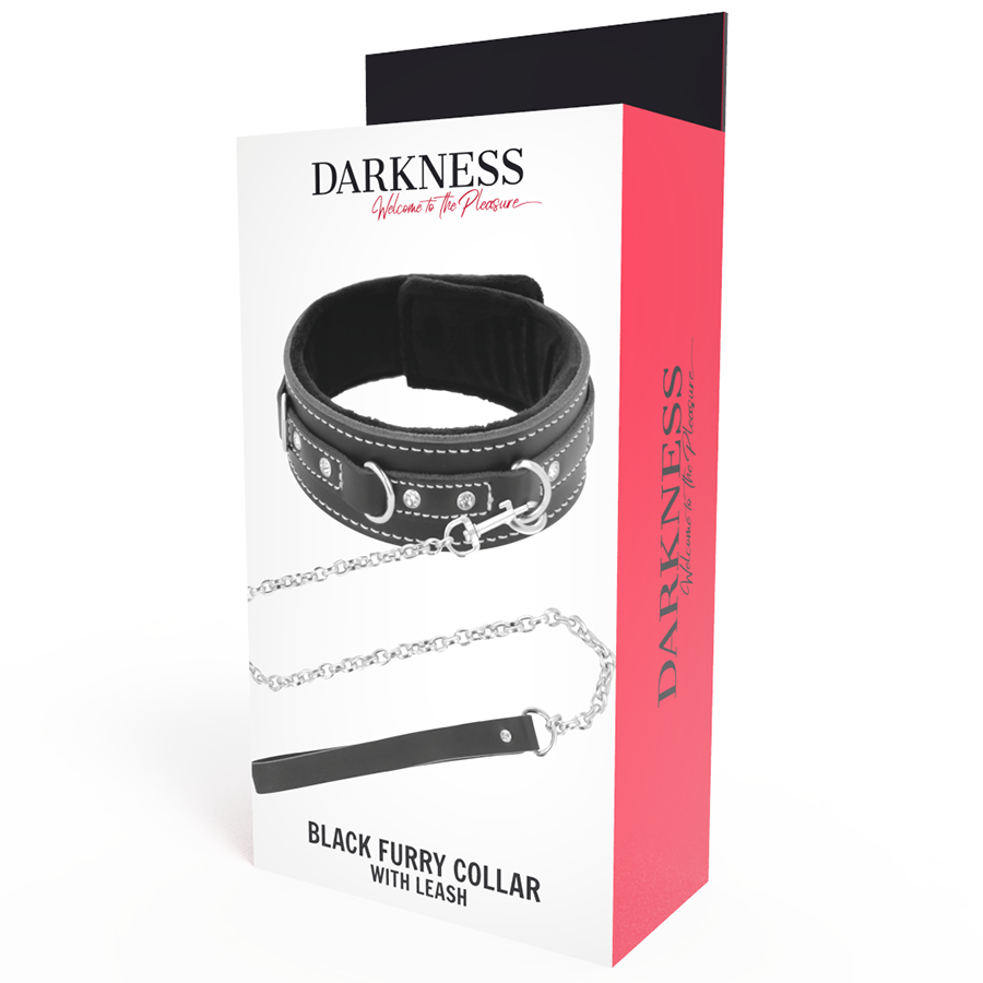 DARKNESS - COLLIER EN CUIR DE HAUTE QUALITÉ AVEC LAISSE - Sensualia