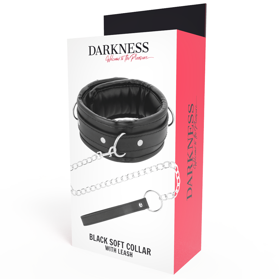 DARKNESS - COLLIER EN CUIR SOUPLE AVEC CHAÎNE - Sensualia