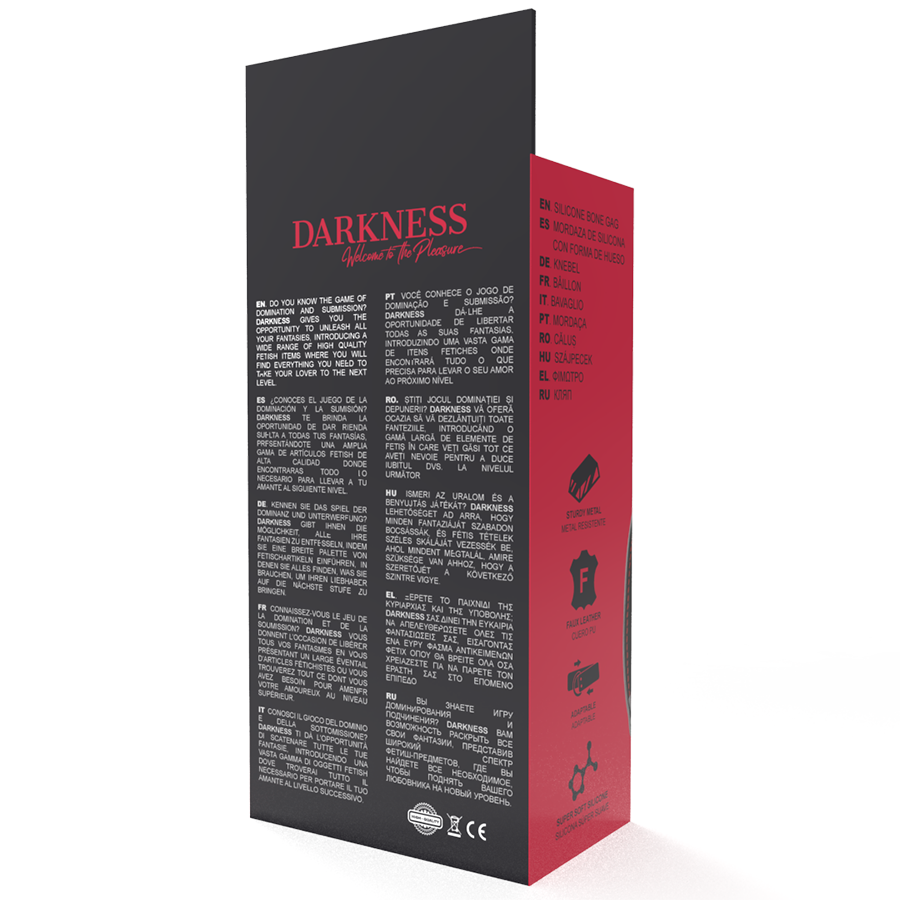 DARKNESS - BÂILLON EN SILICONE À OS ROUGE - Sensualia