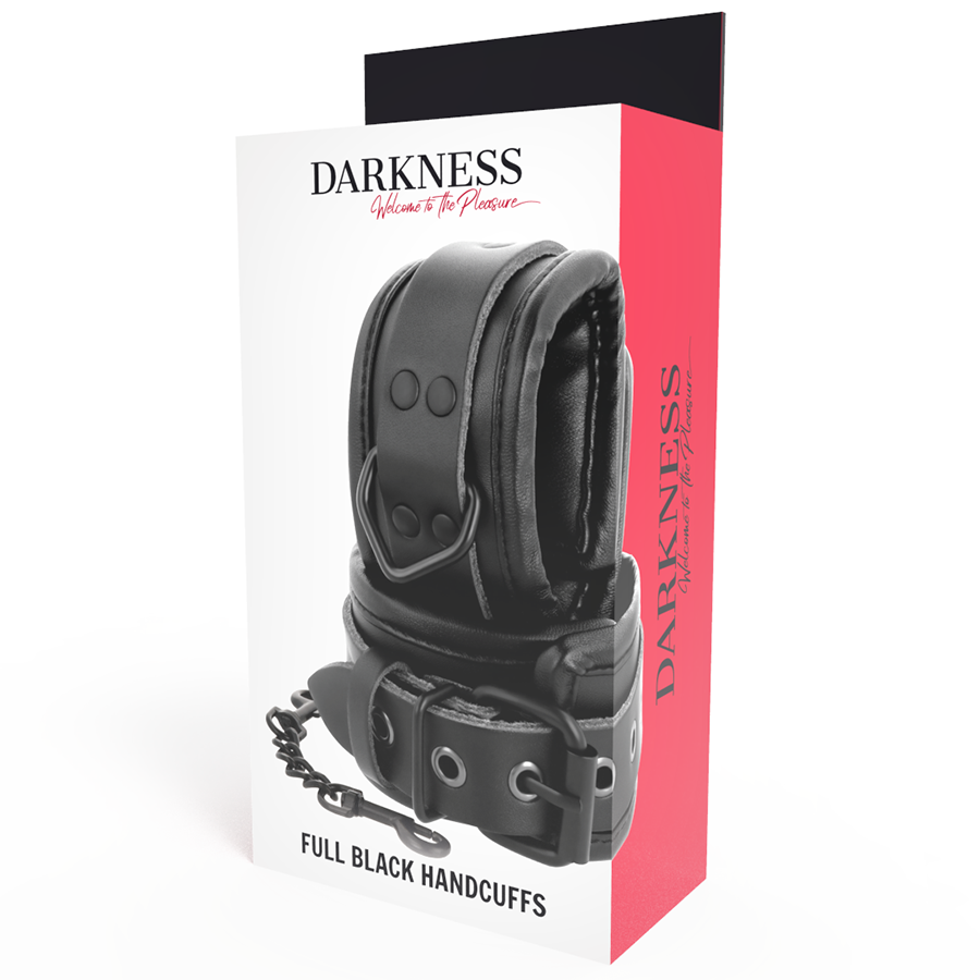 DARKNESS - MENOTTES RÉGLABLES EN CUIR NOIR - Sensualia
