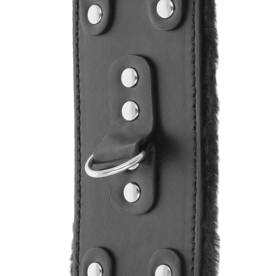 DARKNESS - MENOTTES AJUSTABLES EN CUIR NOIR AVEC DOUBLURE - Sensualia