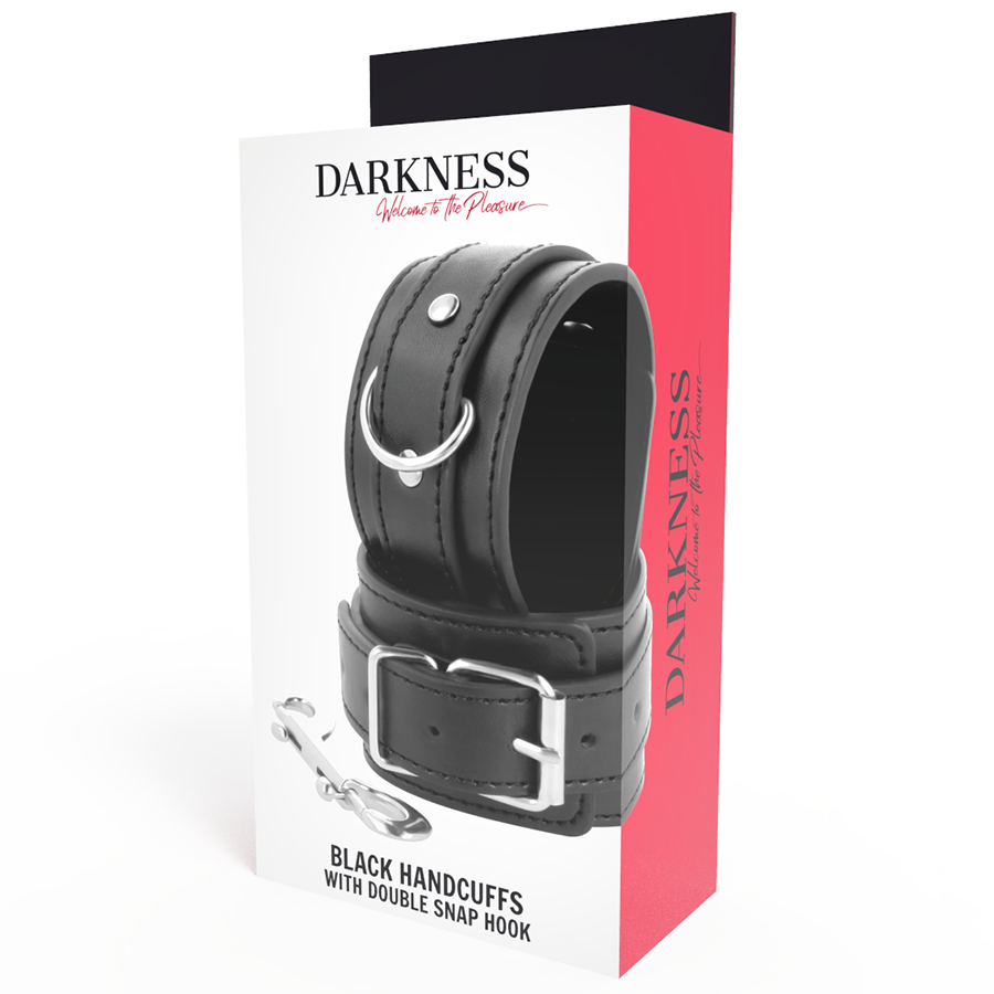 DARKNESS - MENOTTES RÉGLABLES NOIRES AVEC DOUBLE RUBAN DE RENFORT - Sensualia