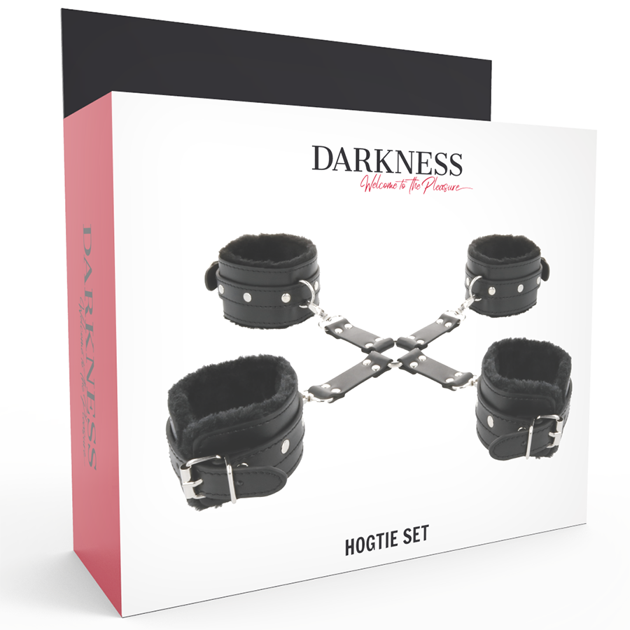 DARKNESS - MENOTTES EN CUIR POUR PIEDS ET MAINS NOIR - Sensualia