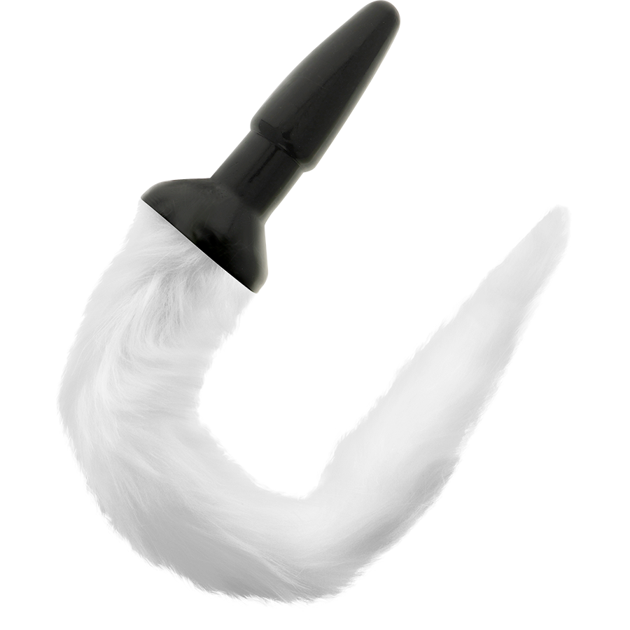 DARKNESS - PLUG ANAL EN SILICONE AVEC QUEUE BLANCHE - Sensualia