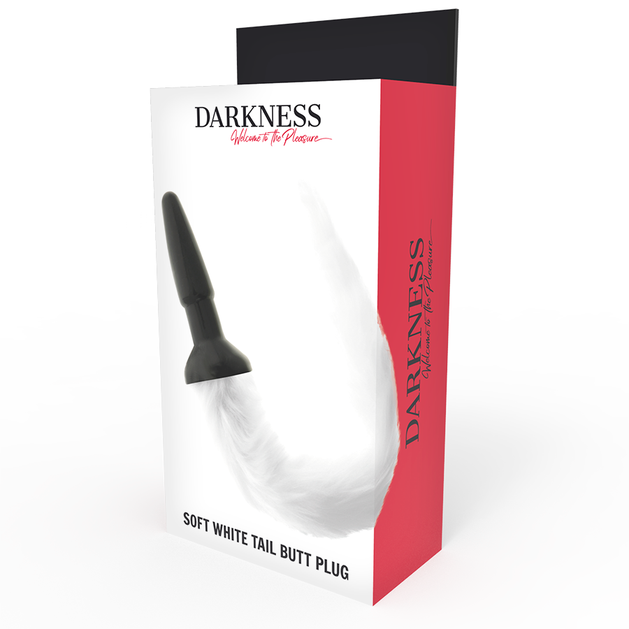 DARKNESS - PLUG ANAL EN SILICONE AVEC QUEUE BLANCHE - Sensualia
