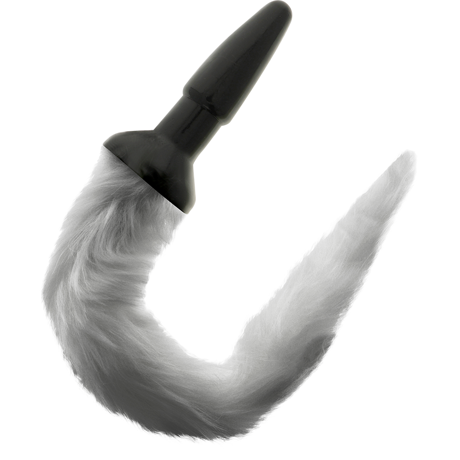 DARKNESS - PLUG ANAL EN SILICONE AVEC QUEUE GRISE - Sensualia