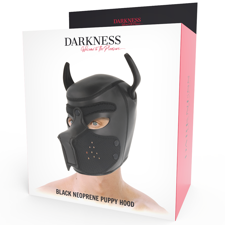 DARKNESS - MASQUE POUR CHIEN EN NÉOPRÈNE AVEC MUSEAU AMOVIBLE L - Sensualia
