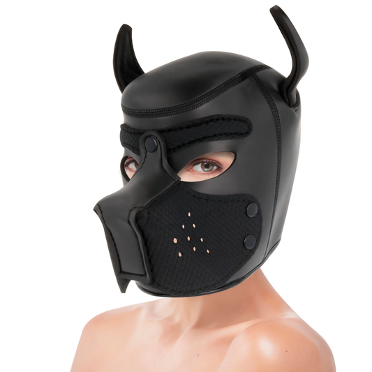 DARKNESS - MASQUE POUR CHIEN EN NÉOPRÈNE AVEC MUSEAU AMOVIBLE L DARKNESS BONDAGE