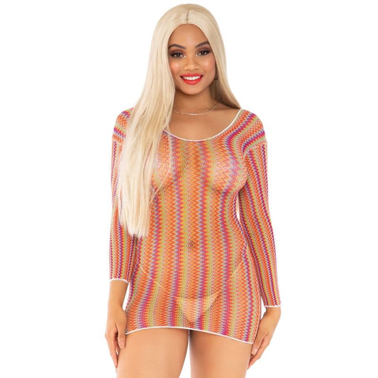 LEG AVENUE - ZIGZAG MINI ROBE MULTICOLORE TAILLE UNIQUE LEG AVENUE DRESSES