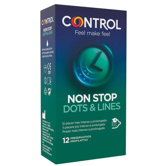 CONTROL - NONSTOP DOTS AND LINES CONDOMS 12 UNITS - Sensualia