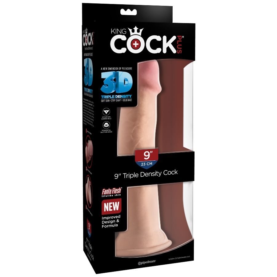 KING COCK - GODE TRIPLE DENSITÉ 23 CM KING COCK PLUS