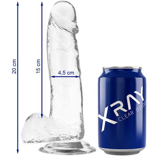 X RAY - BITE TRANSPARENTE AVEC BOULES 20 CM -O- 4.5 CM X RAY