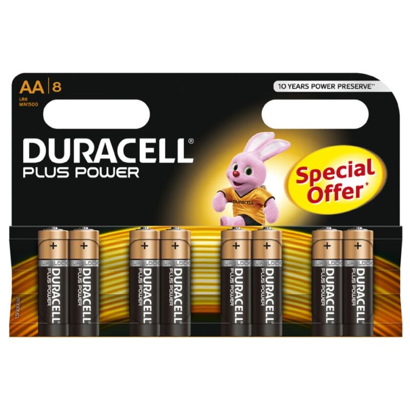 DURACELL - BATTERIE PLUS POWER AA LR6 8UNITÉS DURACELL