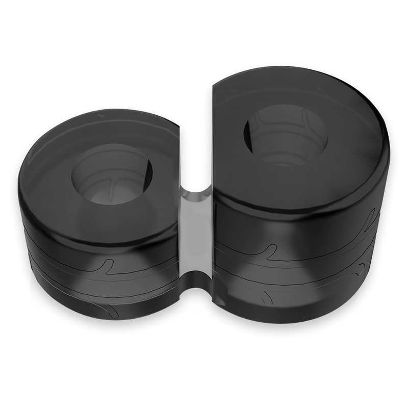 POWERING - ANNEAU PÉNIS DOUBLE SUPER FLEXIBLE ET RÉSISTANT PR09 NOIR - Sensualia