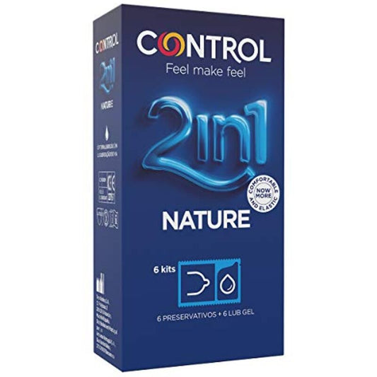 CONTROL - DUO NATURA 2-1 CONSERVATEUR + GEL 6 UNITÉS - Sensualia