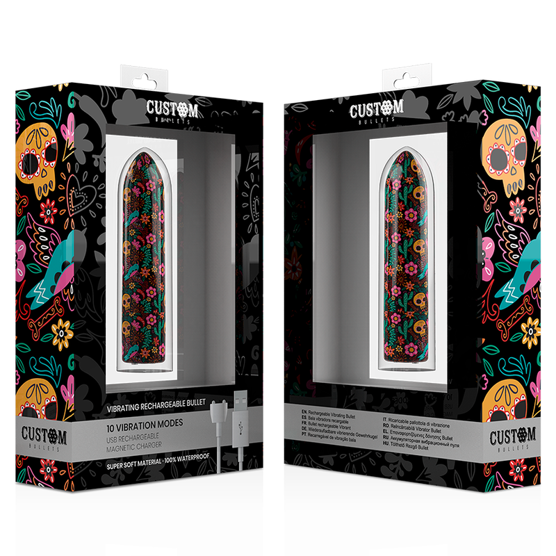 CUSTOM BULLETS - BULLETS PERSONNALISÉS RECHARGEABLE FLORAL 10 INTENSITIES - Sensualia