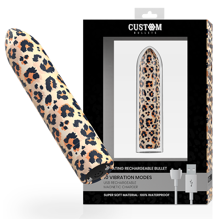CUSTOM BULLETS - RECHARGEABLE LEOPARD 10 INTENSITIES - Sensualia