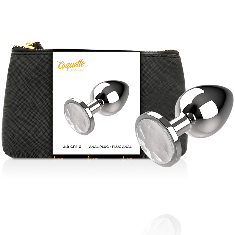 COQUETTE CHIC DESIRE - PLUG ANAL METAL COULEUR TRANSPARENT TAILLE M 3.5 X 8 CM COQUETTE TOYS