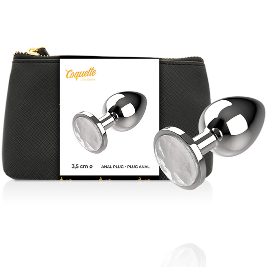 COQUETTE CHIC DESIRE - PLUG ANAL METAL COULEUR TRANSPARENT TAILLE M 3.5 X 8 CM COQUETTE TOYS