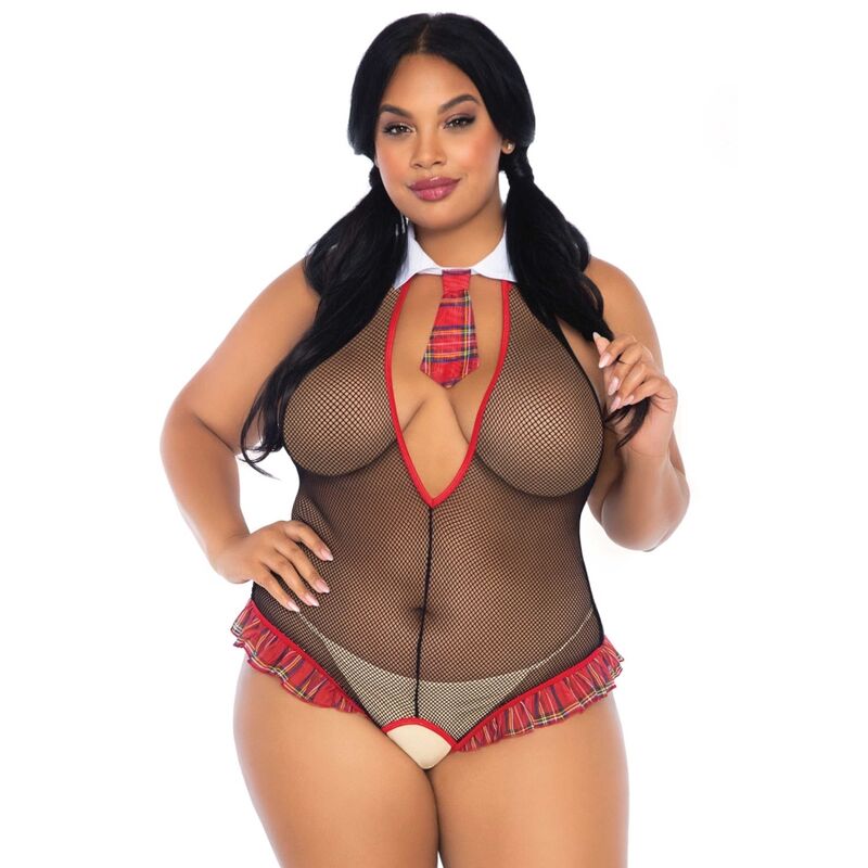 LEG AVENUE - ÉCOLIÈRE CROTHLESS FITNESS TEDDY GRANDE TAILLE - Sensualia