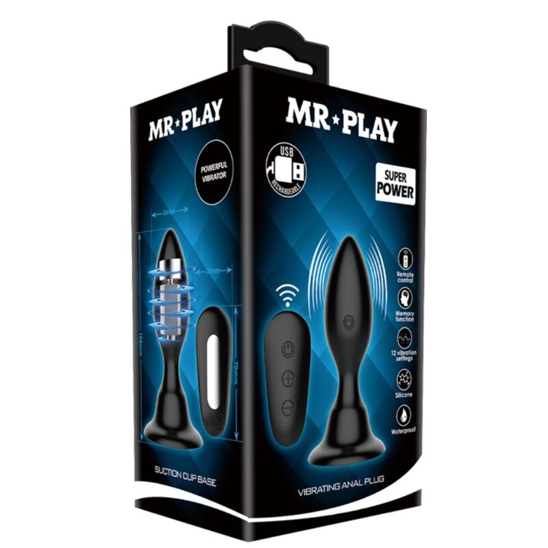 MR PLAY - PLUG ANAL AVEC TÉLÉCOMMANDE VIBRATION NOIRE - Sensualia