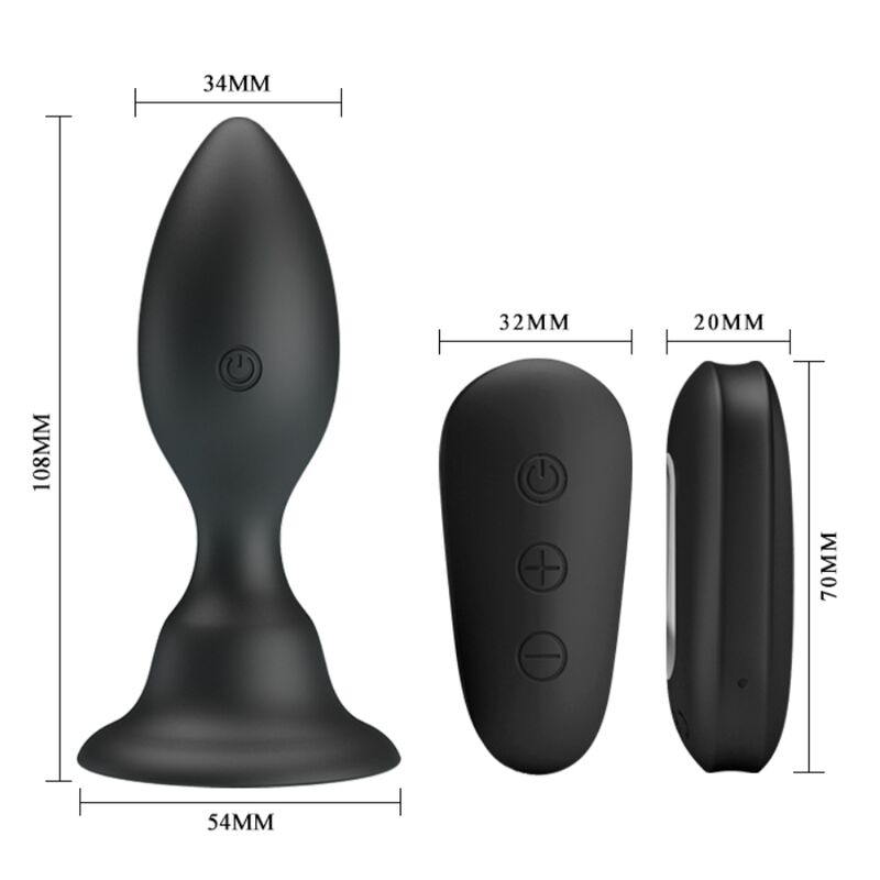 MR PLAY - PLUG ANAL AVEC TÉLÉCOMMANDE VIBRATION NOIRE - Sensualia