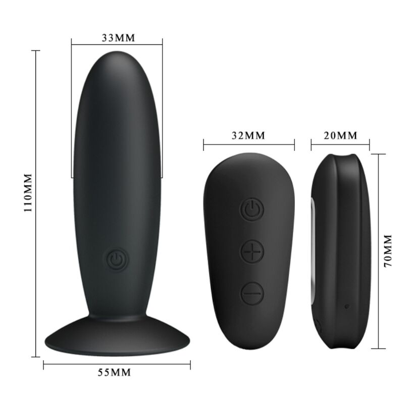 MR PLAY - PLUG ANAL AVEC TÉLÉCOMMANDE VIBRATION NOIRE - Sensualia