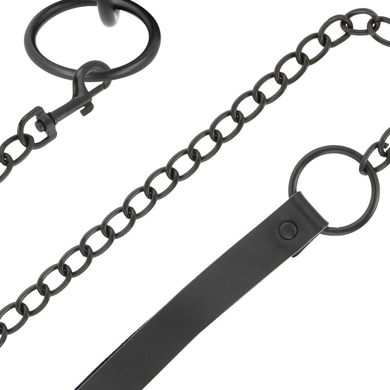 DARKNESS - COLLIER NOIR AVEC CHAÎNE DARKNESS BONDAGE