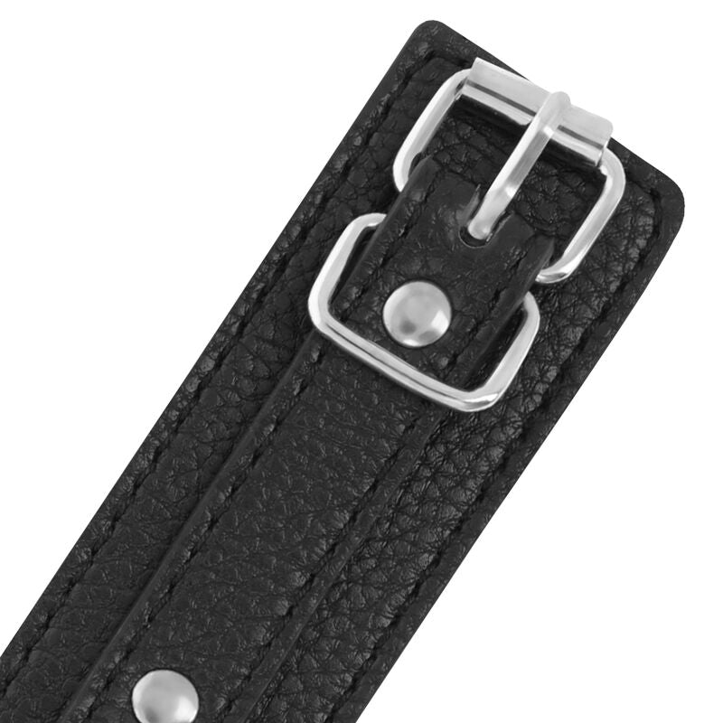 DARKNESS - MENOTTES EN CUIR TEXTURÉ NOIR - Sensualia