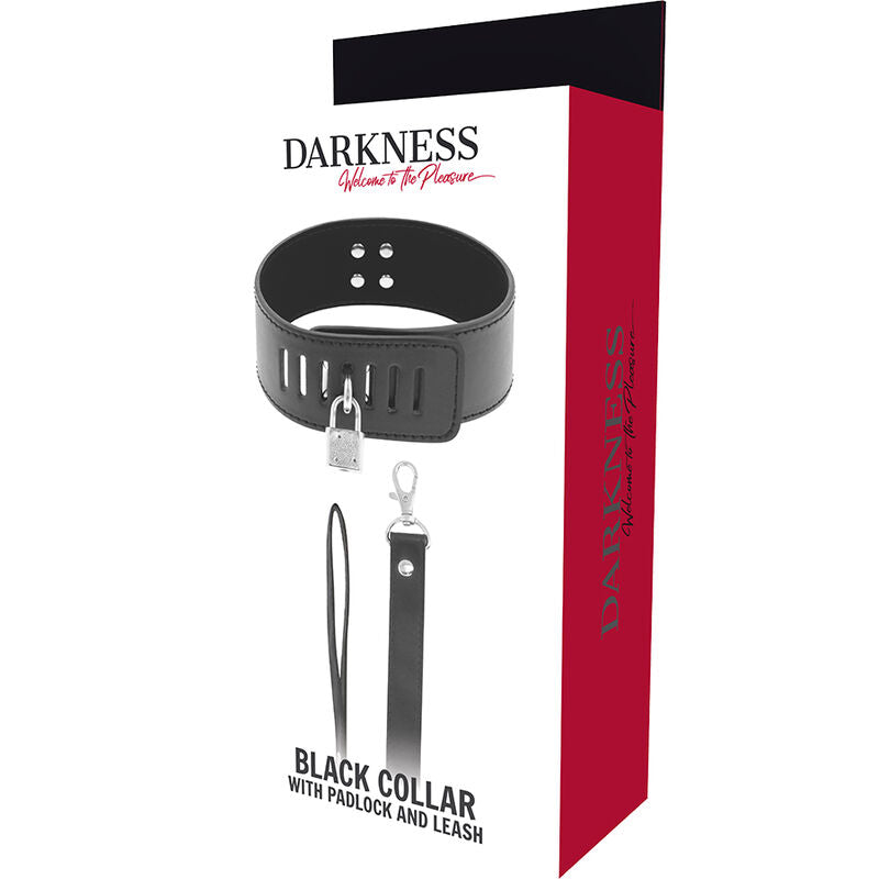 DARKNESS - COLLIER BDSM AVEC SERRURE NOIRE DARKNESS BONDAGE