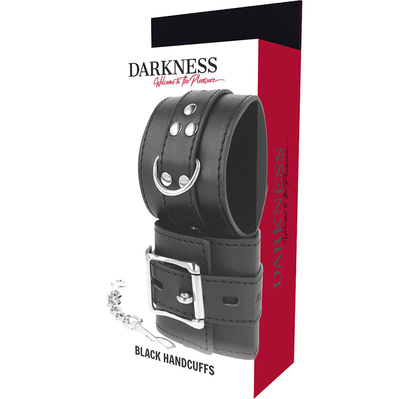 DARKNESS - MENOTTES EN CUIR NOIR - Sensualia