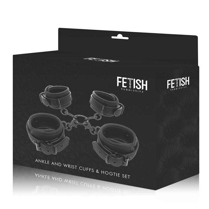 FETISH SUBMISSIVE - ENSEMBLE DE MENOTTES POUR MAINS ET CHEVILLES AVEC DOUBLURE EN NOPRÈNE - Sensualia